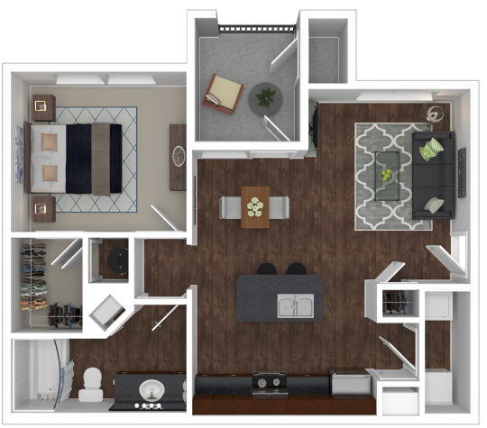 a floor plan of a two bedroom apartment at The Latigo at Eagle Pass