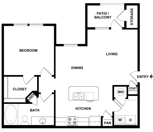 a floor plan for a two bedroom apartment at The Latigo at Eagle Pass
