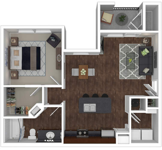 a floor plan of a two bedroom apartment at The Latigo at Eagle Pass